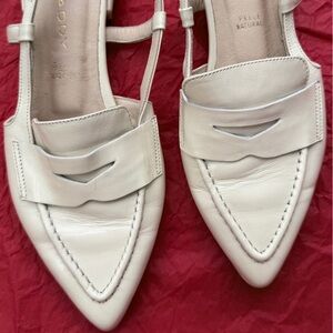 Italian Shoemakers Cream Leather Loafers